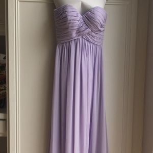 Bill Levkoff Lavender Strapless Bridesmaid Dress
